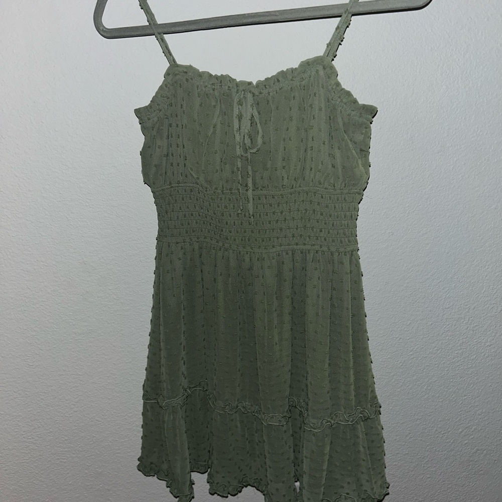 Francesca's Olive Smocked Dress